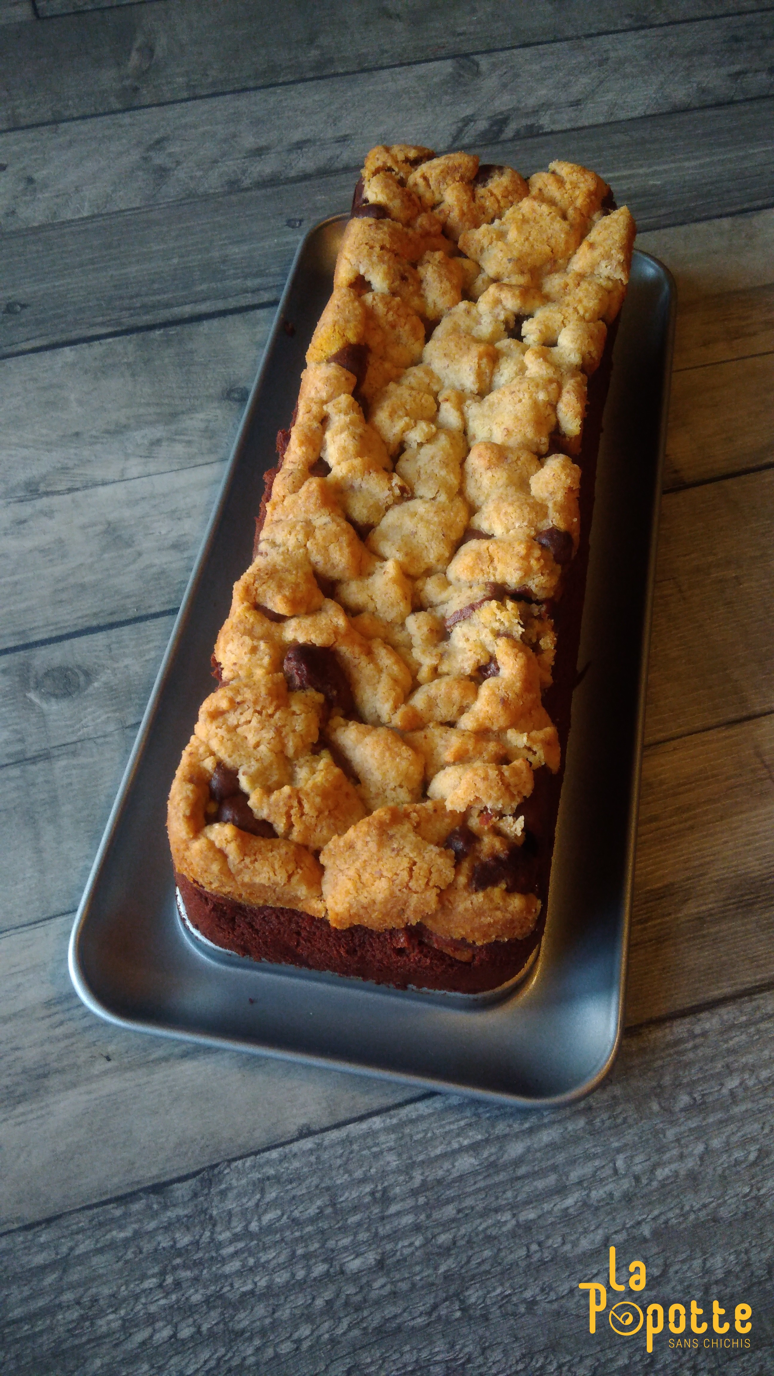Crumble cake poire chocolat