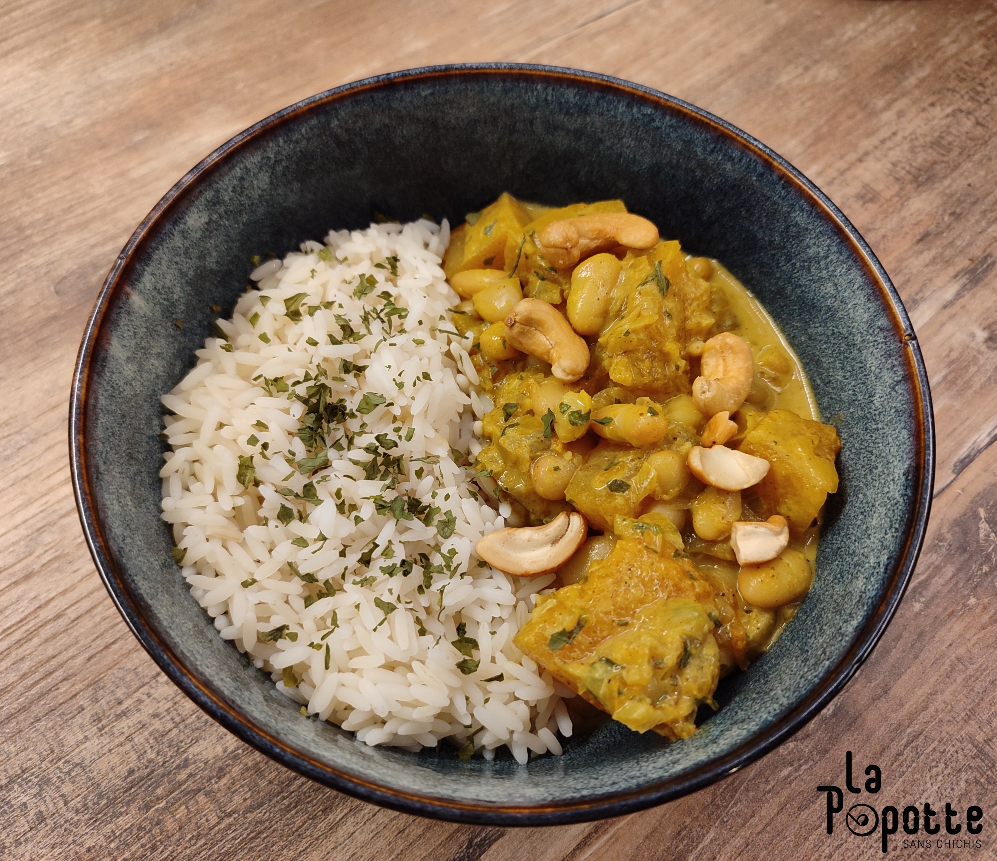 Curry haricots blancs courge