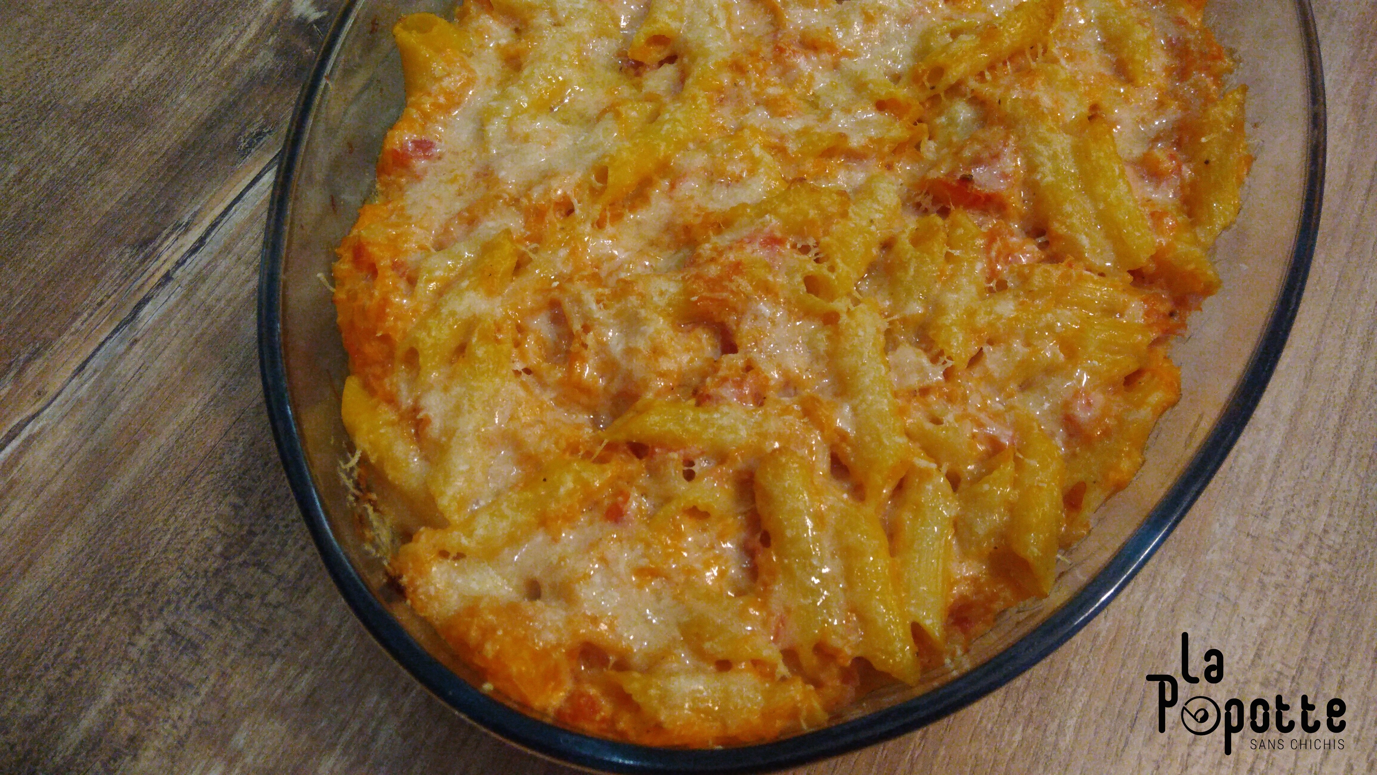 Gratin de Penne au butternut, mascarpone et parmesan