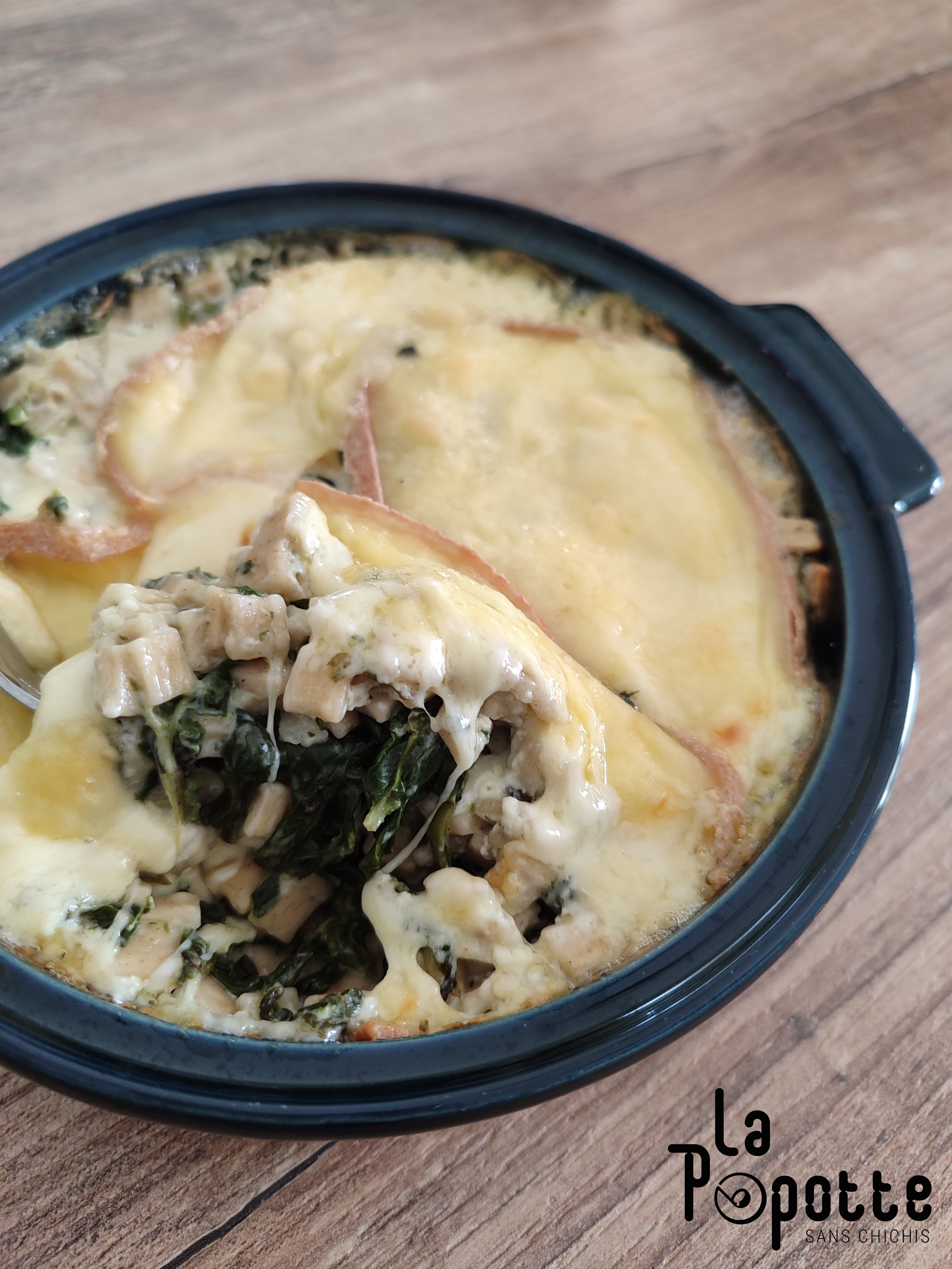 Gratin de crozet épinard et raclette