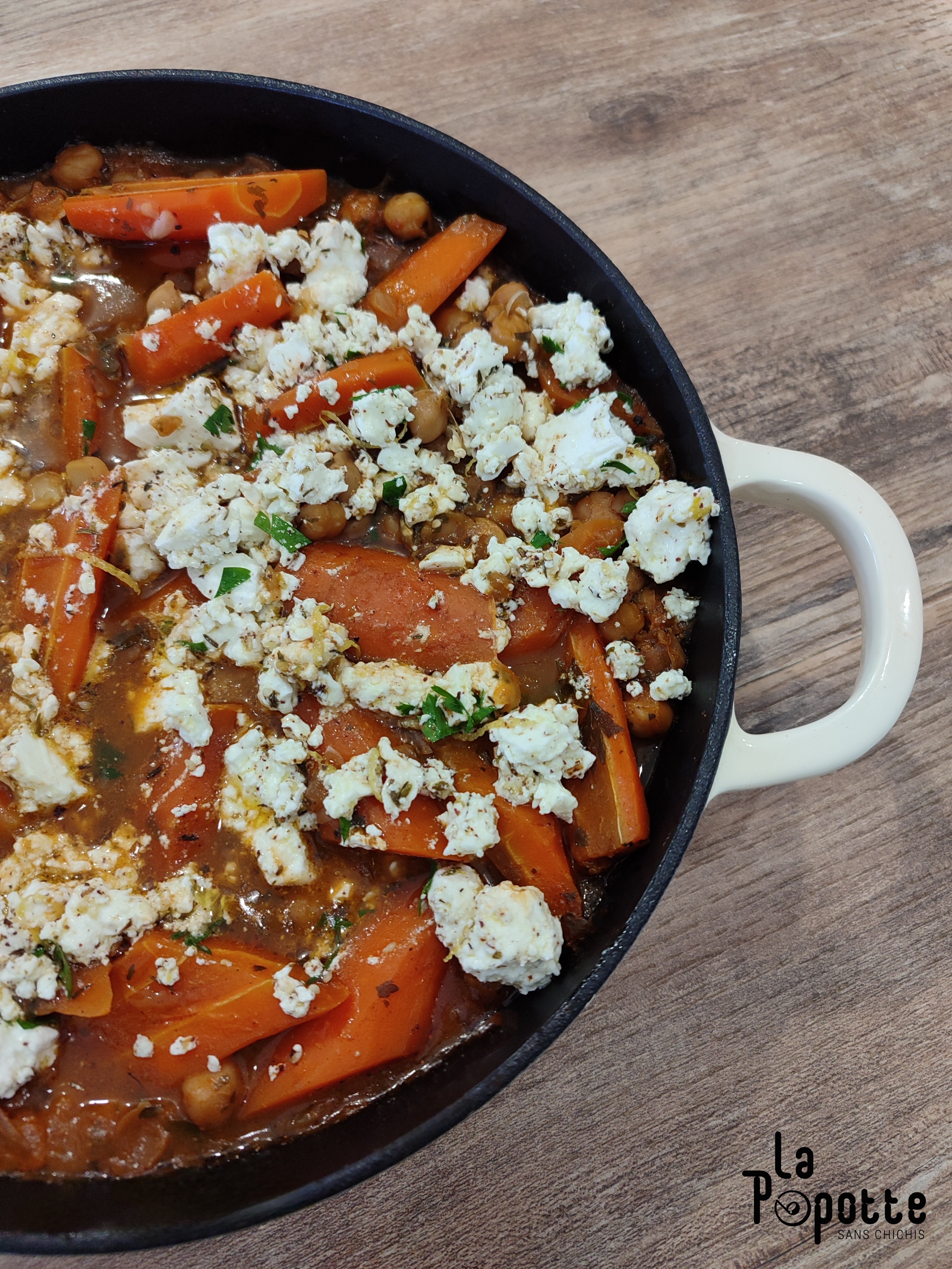 Ragoût de carotte, pois chiches et feta