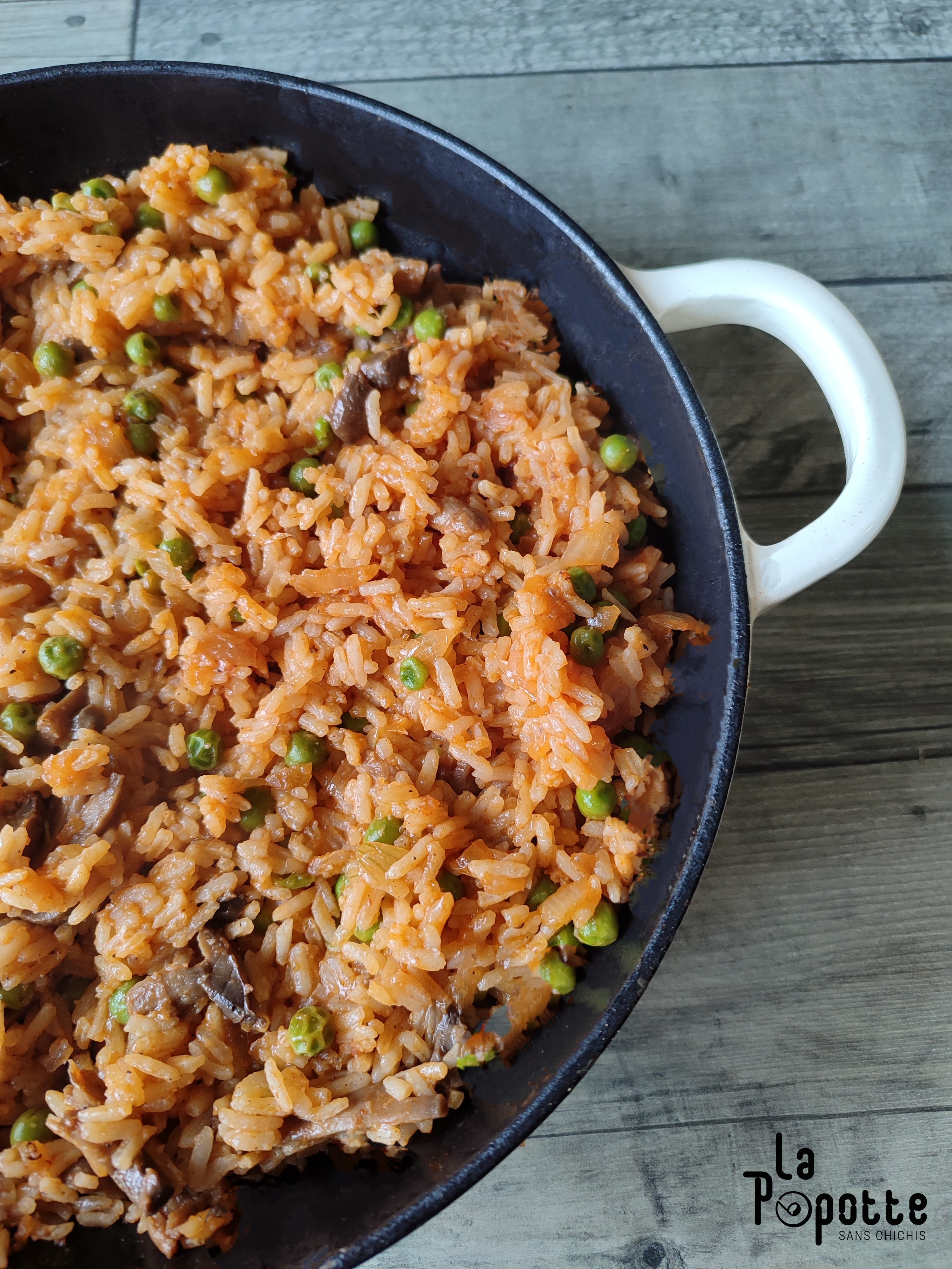 Riz pilaf au pilau et petits pois