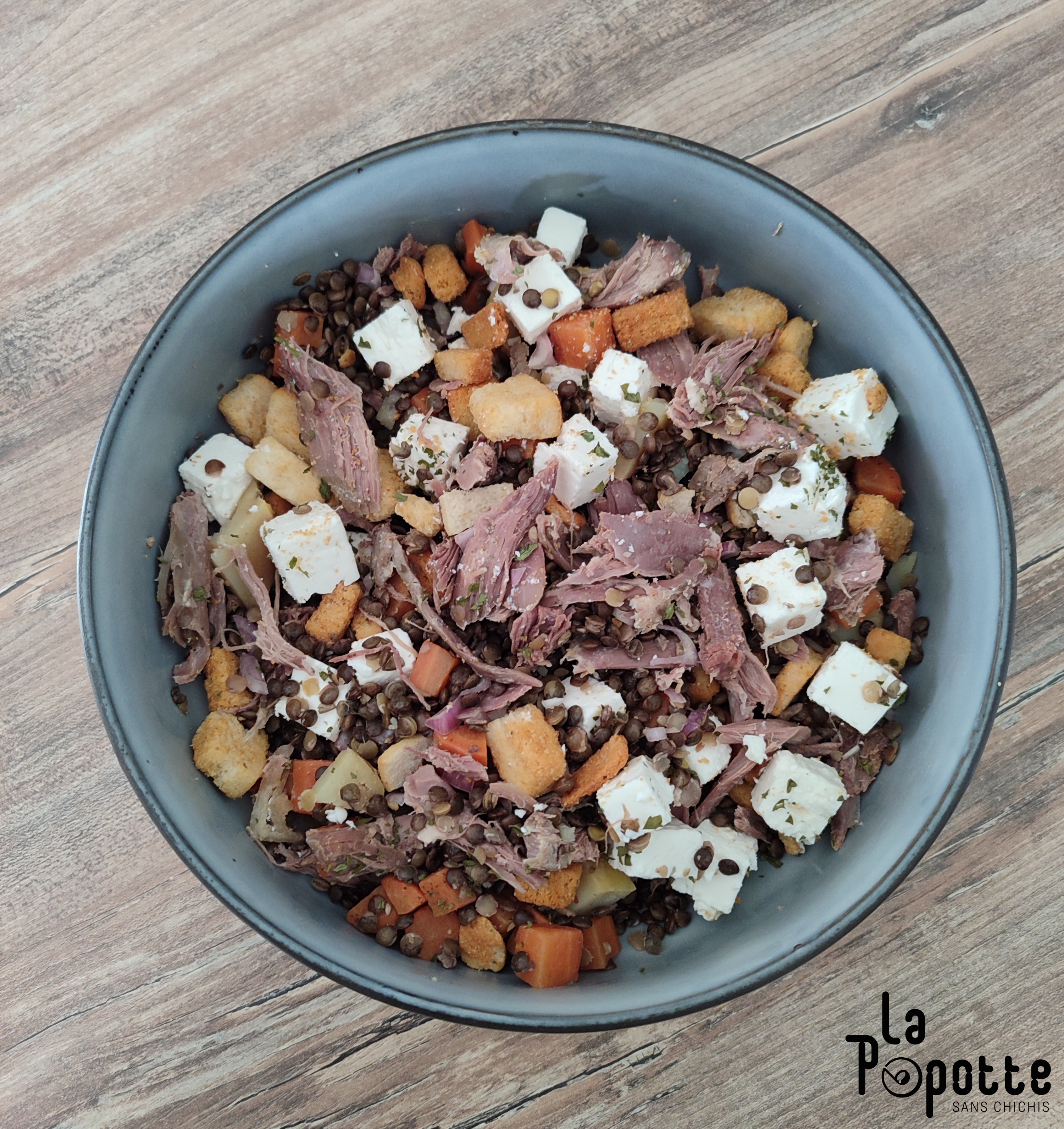 Salade d'hiver aux lentilles