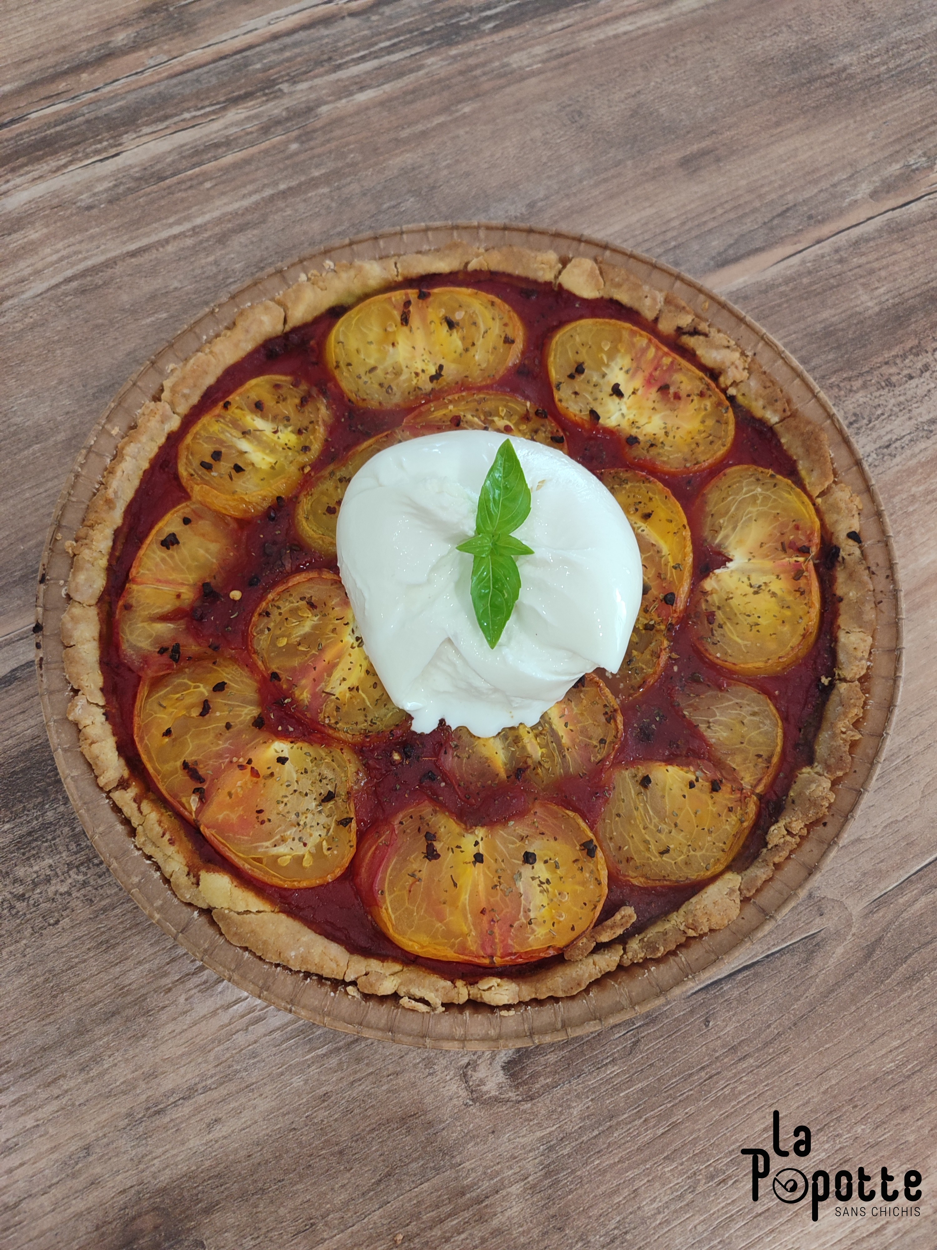 Tarte tomate pesto burrata