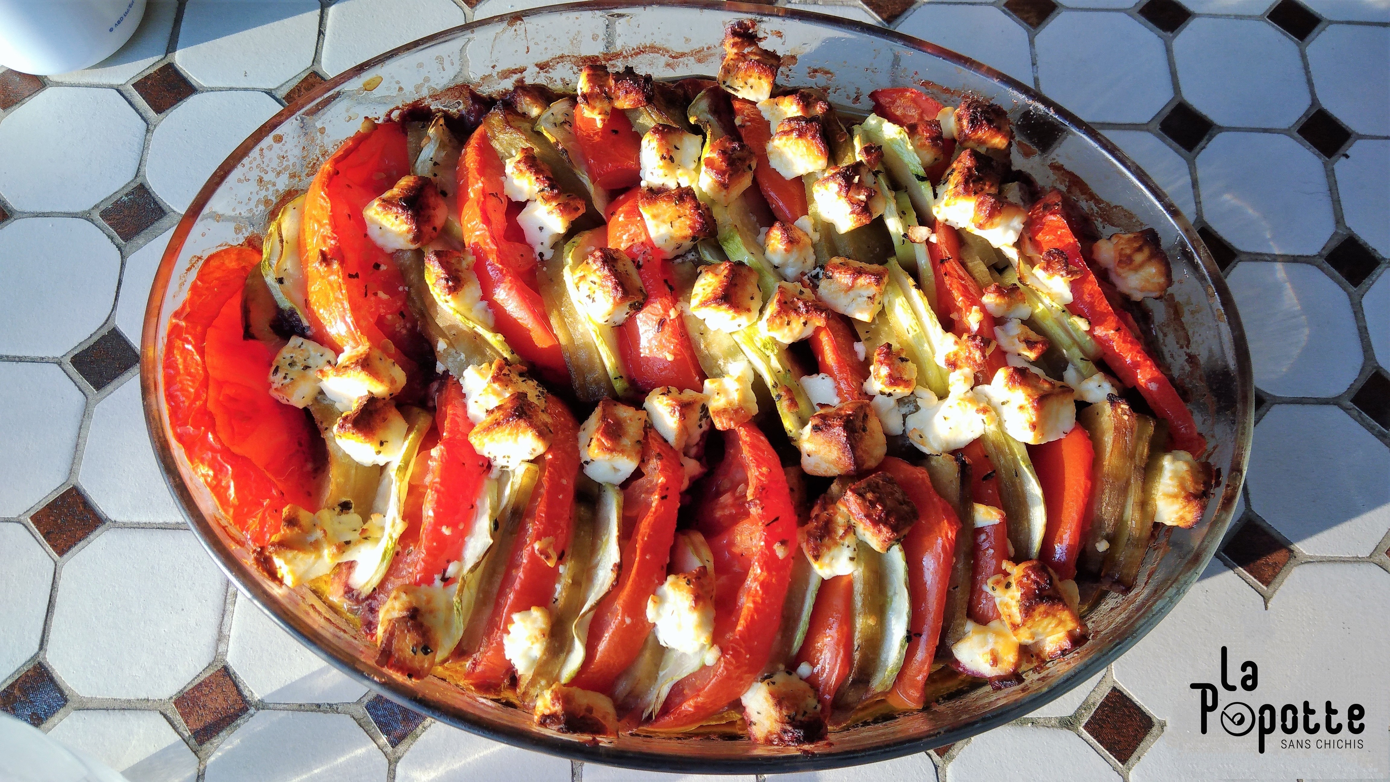 Tian de légumes à la tapenade et feta