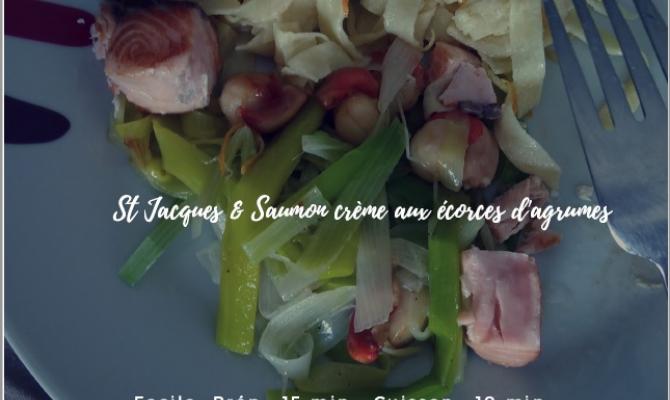 St Jacques & Saumon crème aux écorces d'agrumes...